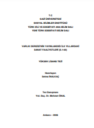 Varlık dergisi’nin yayınlandığı ilk yıllardaki sanat faaliyetleri (s.1-60)